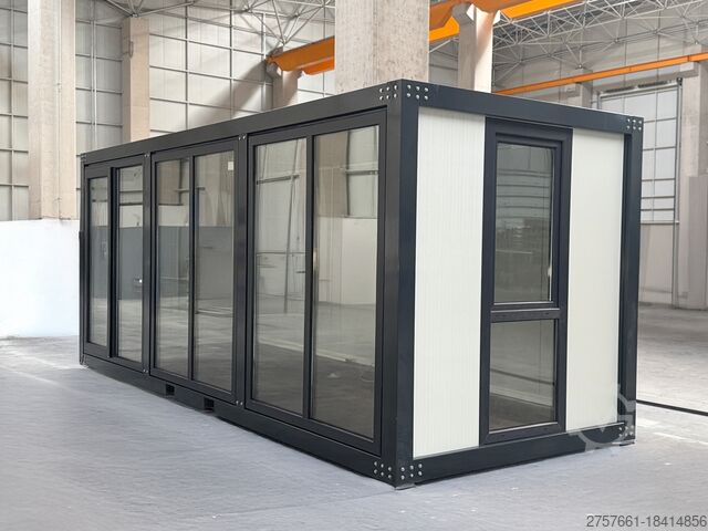 Bureau Mobile 20 Pieds avec Structure en Acier et Revêtement en Vitre - Prêt à l'Emploi