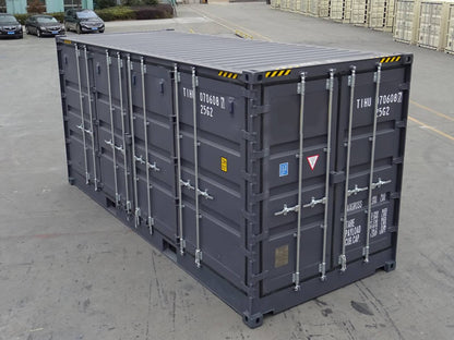 Container 20 Pieds Open Side Neuf - Accès Facile et Spacieux pour Stockage et Transport Gris