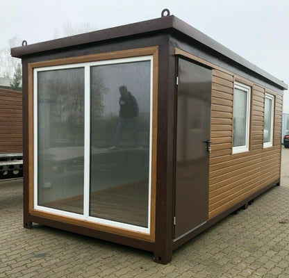 Containers Bureau mobile 20pieds  recouvert en Bois ouvert et vitré sur une largeur largeur