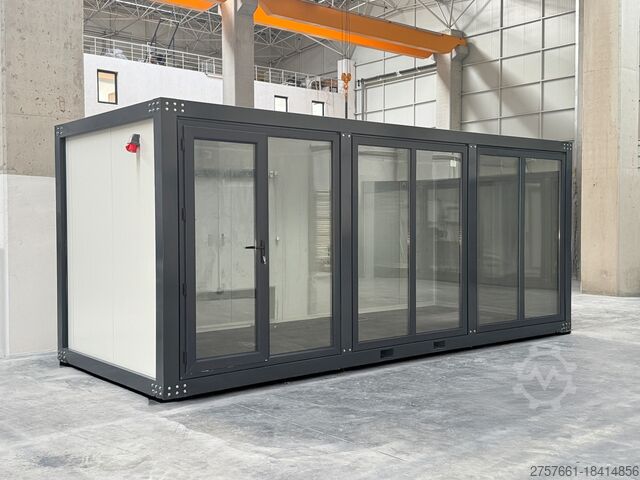 Bureau Mobile 20 Pieds avec Structure en Acier et Revêtement en Vitre - Prêt à l'Emploi