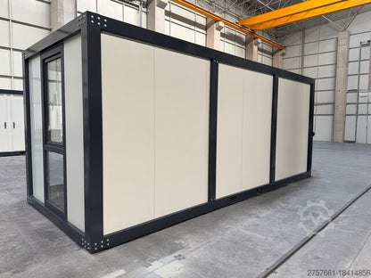 Bureau Mobile 20 Pieds avec Structure en Acier et Revêtement en Vitre - Prêt à l'Emploi